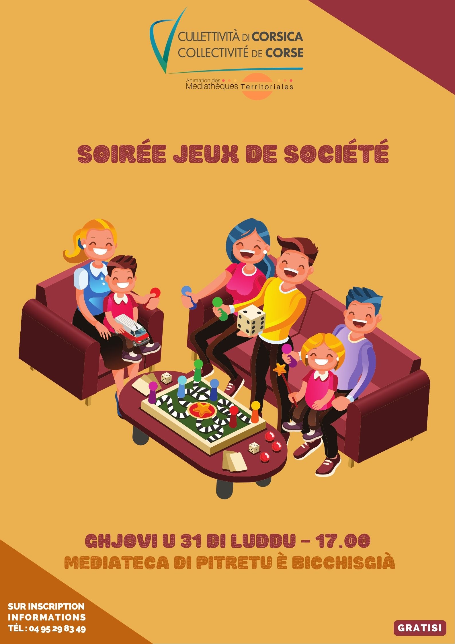 Soirée Jeux de société - Médiathèque - Pitretu è Bicchisgià