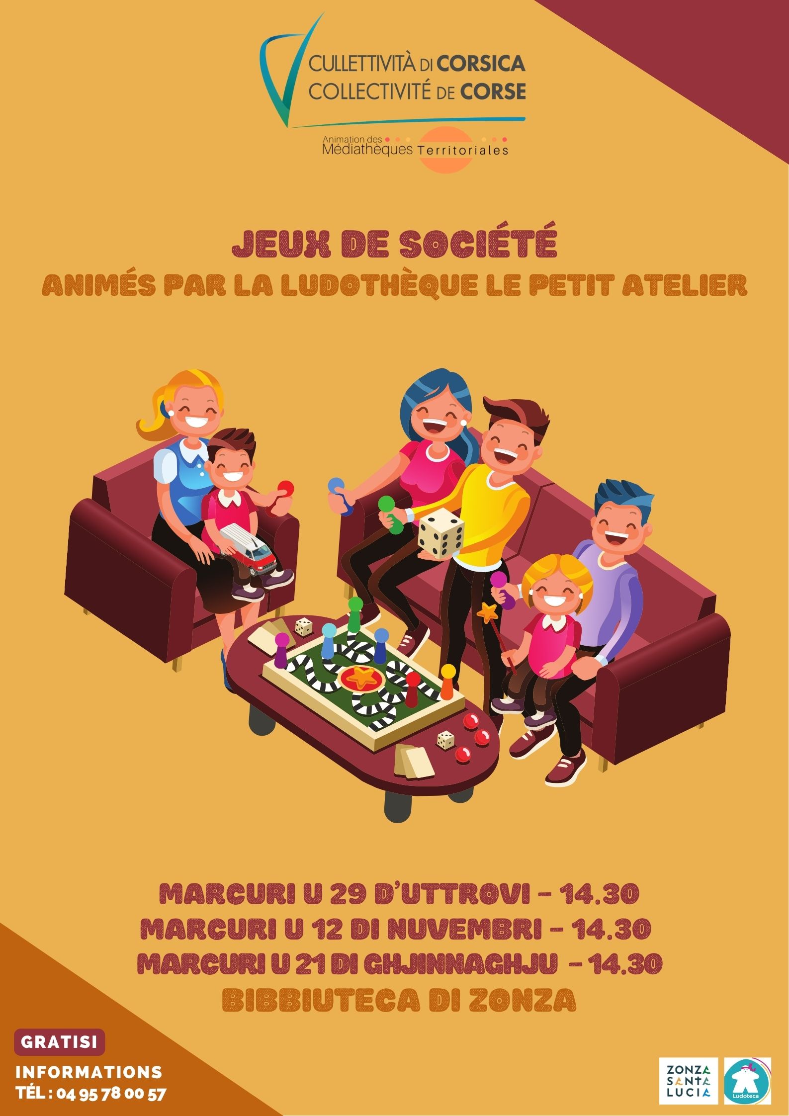 Jeux de société animés par la ludothèque Le Petit Atelier - Bibbiuteca di Zonza