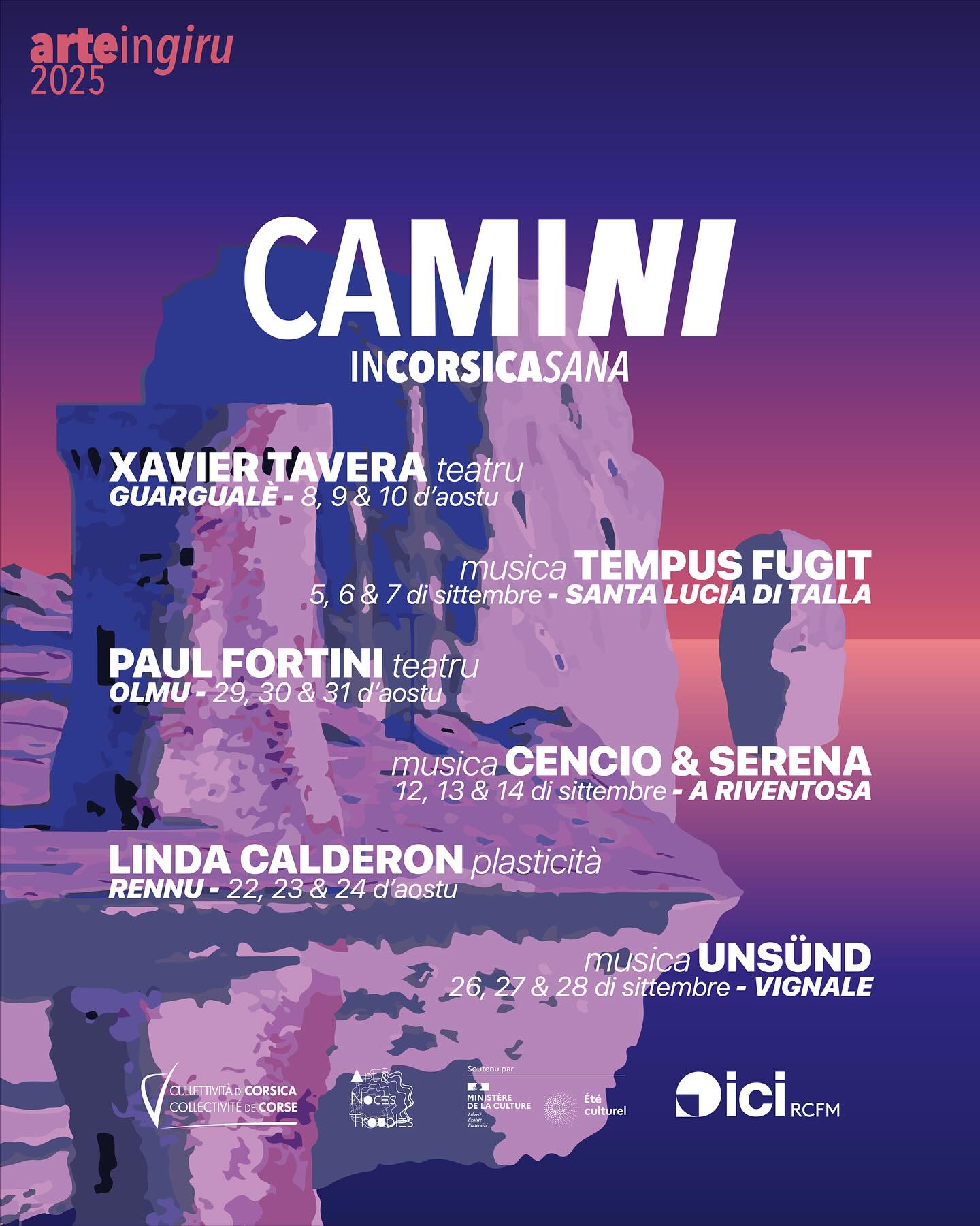 Festival itinérant "Camini" proposé par ANT Art & Noces Troubles - Du 8 Août au 28 septembre