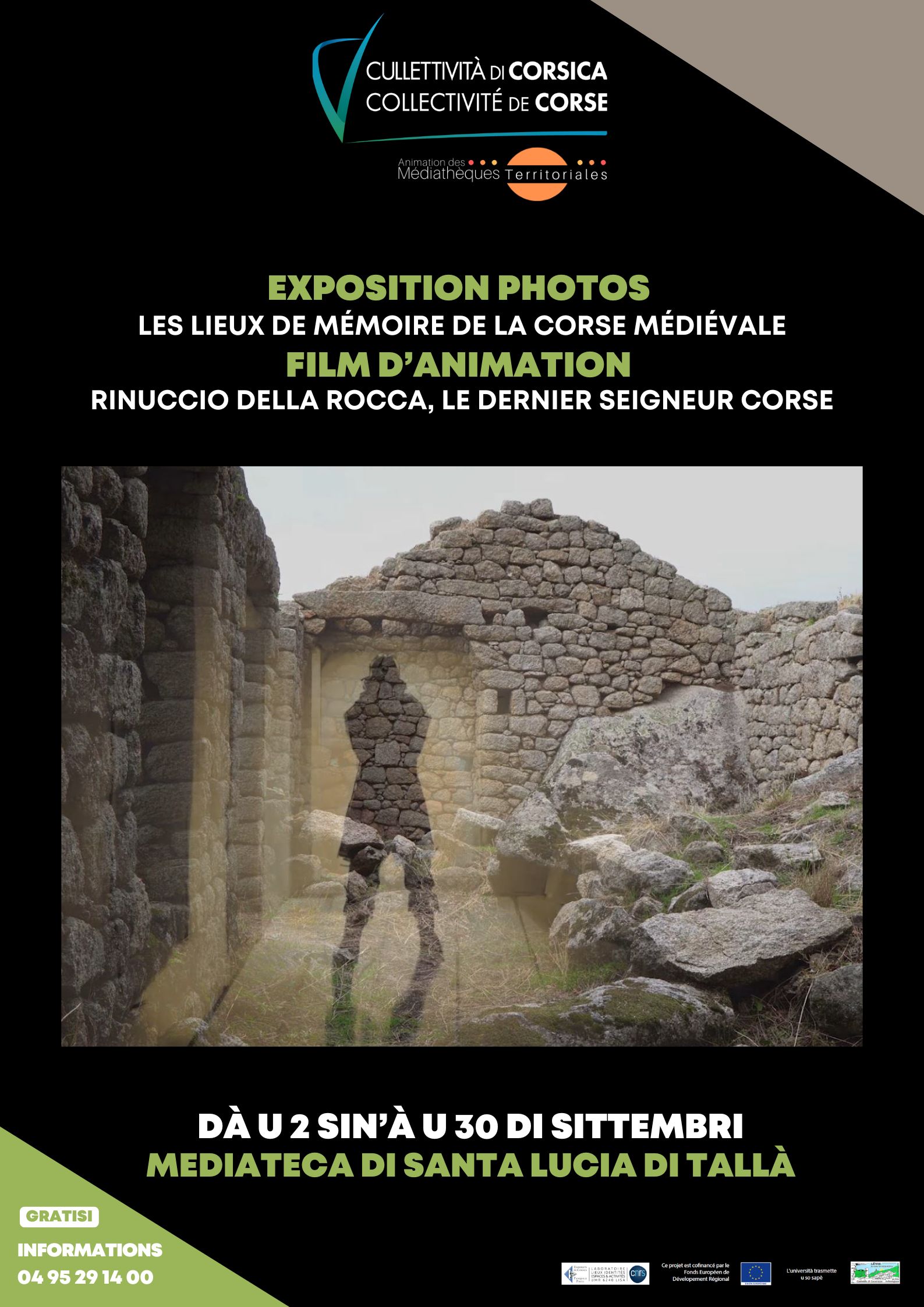 Exposition photos : "Les lieux de mémoire de la Corse médiévale" et Film d'animation "Rinuccio della Rocca, le dernier seigneur corse" - Mediateca di Santa Lucia di Tallà
