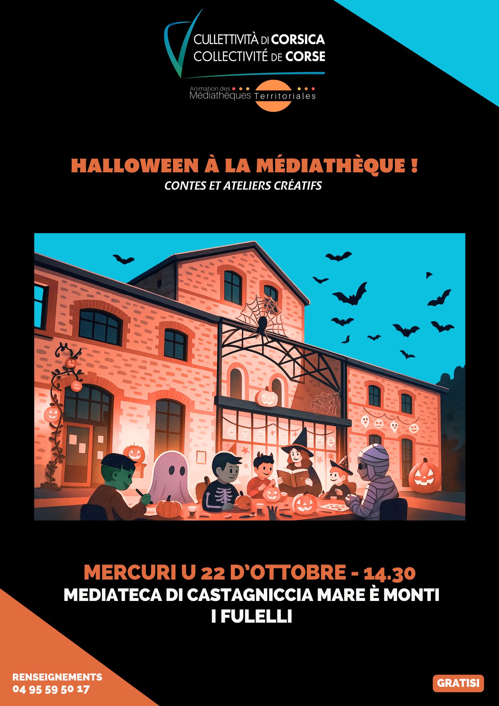 Halloween à la médiathèque : Contes et ateliers - Médiathèque de Castagniccia Mare è Monti - I Fulelli