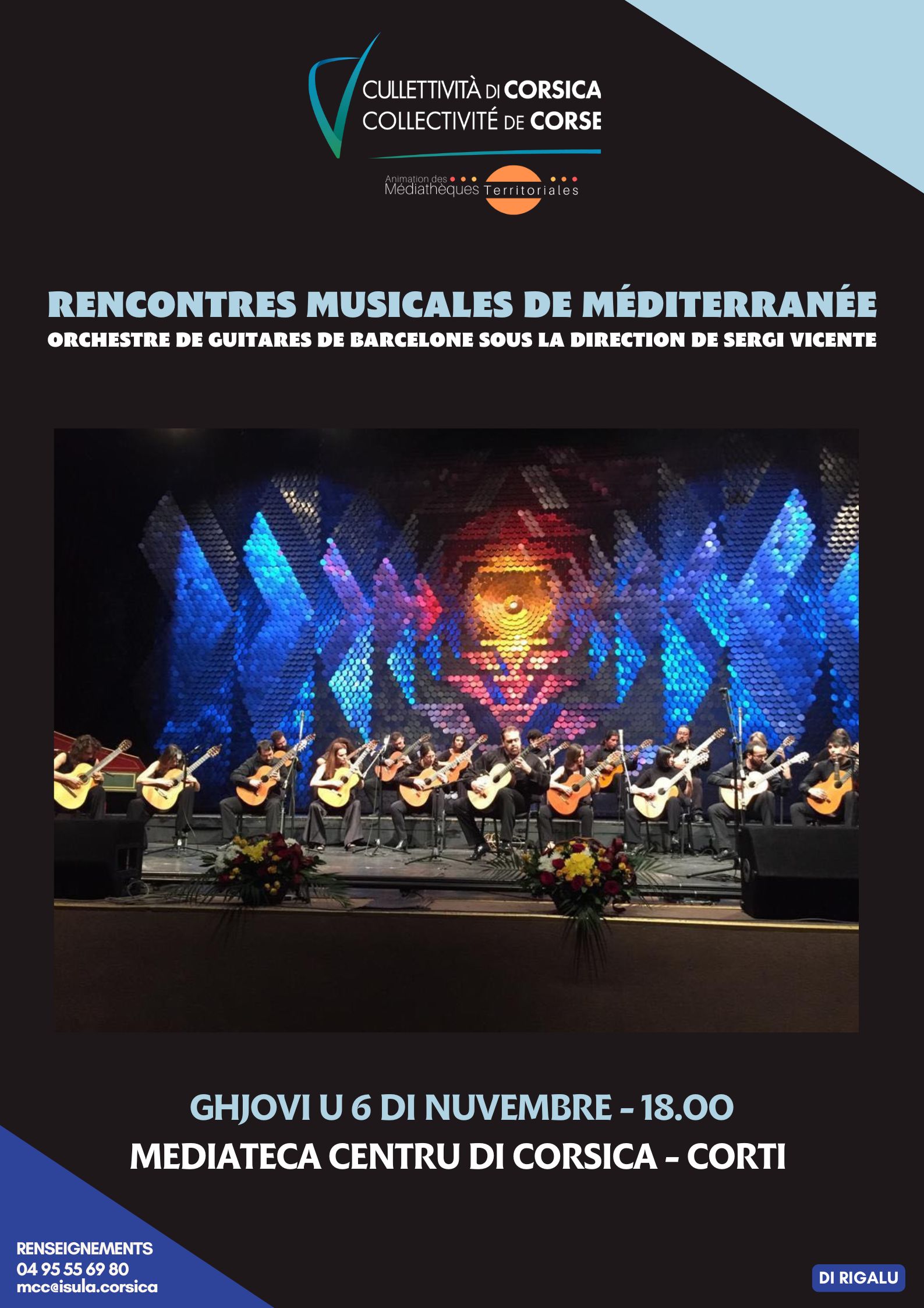 26èmes Rencontres musicales de Méditerranée / Concert de l'Orchestre de guitares de Barcelone - Mediateca Centru di corsica - Corti 