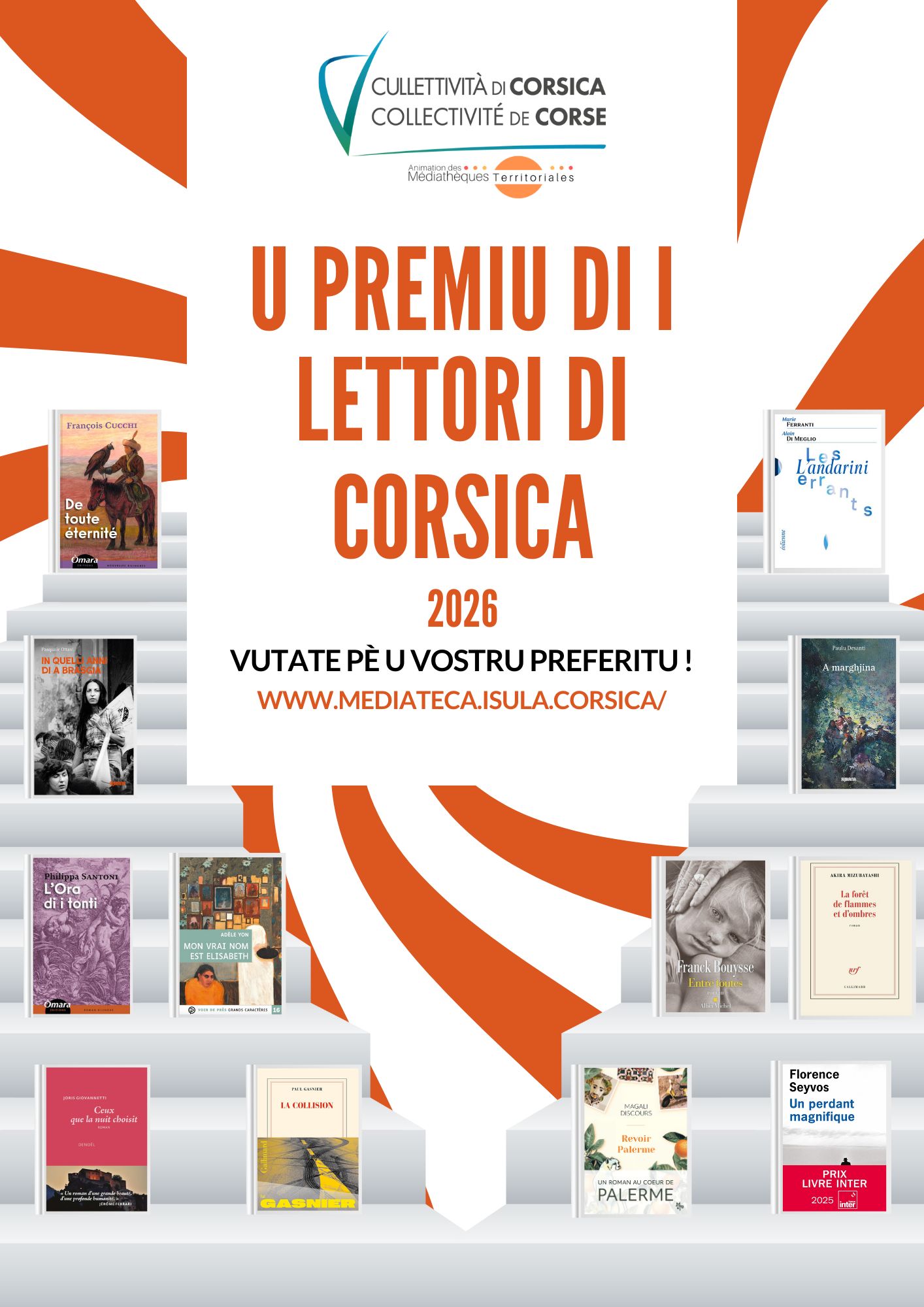 PREMIU DI I LETTORI DI CORSICA 2026 / VOTEZ POUR VOTRE LIVRE PRÉFÉRÉ JUSQU’AU 30 JUIN !