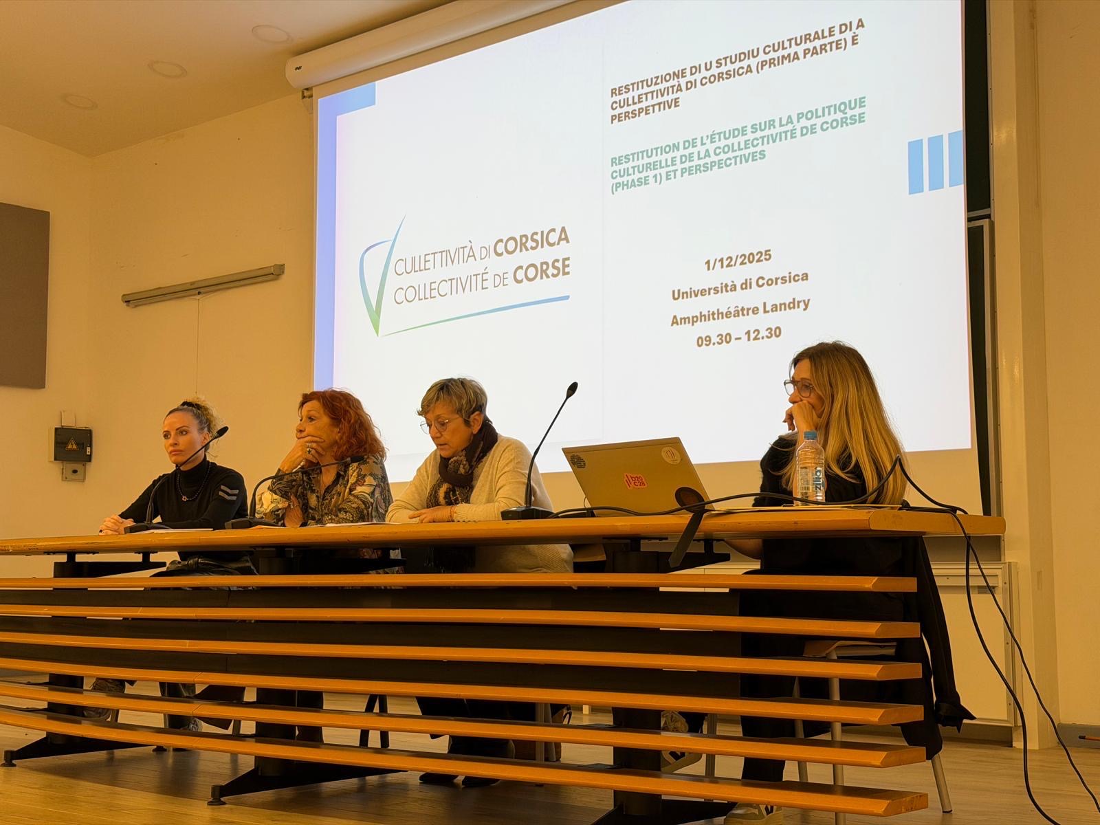Retour en images sur la restitution de l’étude culturelle de la Collectivité de Corse et la présentation des perspectives - 1er décembre - Università di Corsica