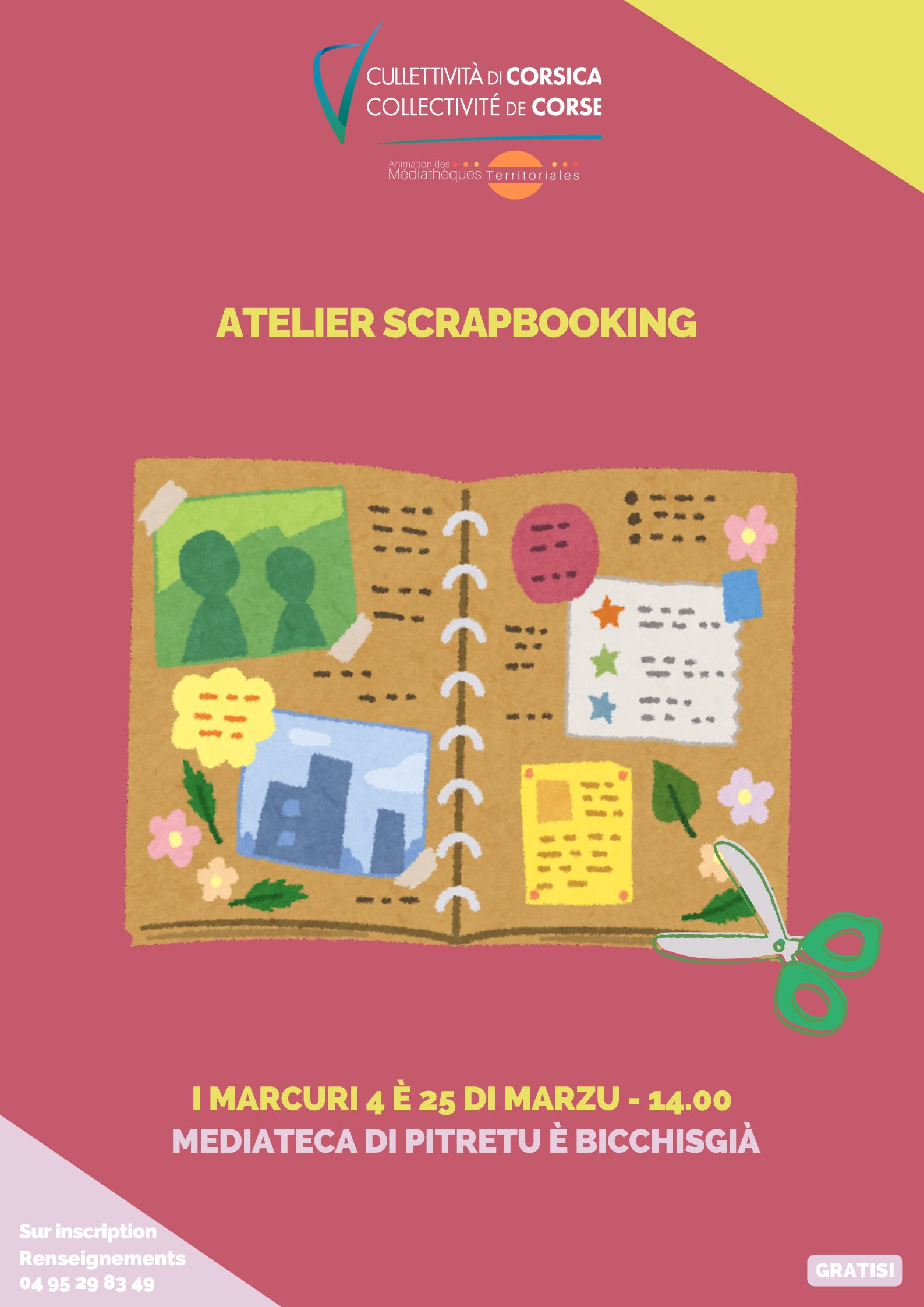 Atelier scrapbooking - Médiathèque - Pitretu è Bicchisgià
