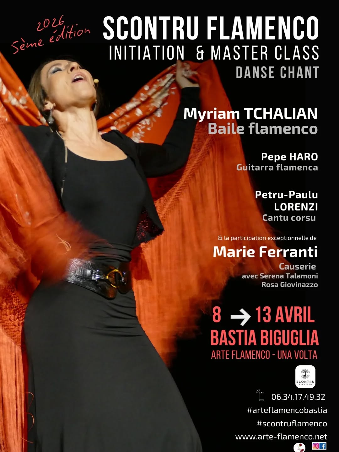 Scontru Flamenco 5e édition :  Initiation et Master Class (Danse, Chant) proposées par l'association Bastiaise Arte Flamenco - Una Volta / Centre Culturel Carlu Rocchi - Bastia/ Biguglia 