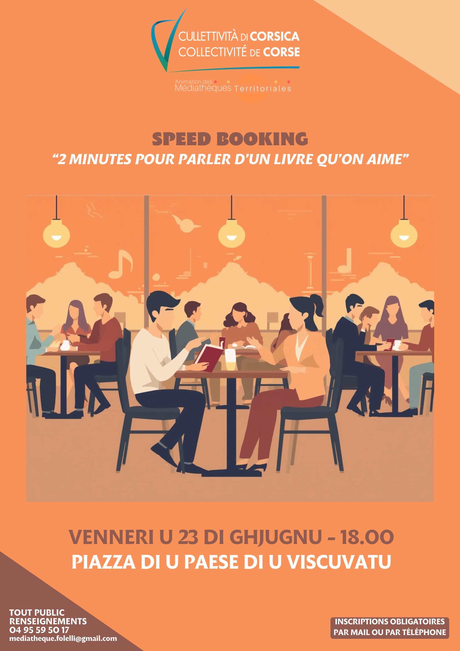 Speed-booking : « 2 minutes pour parler d’un livre qu’on aime » - Piazza di u paese di U Viscuvatu