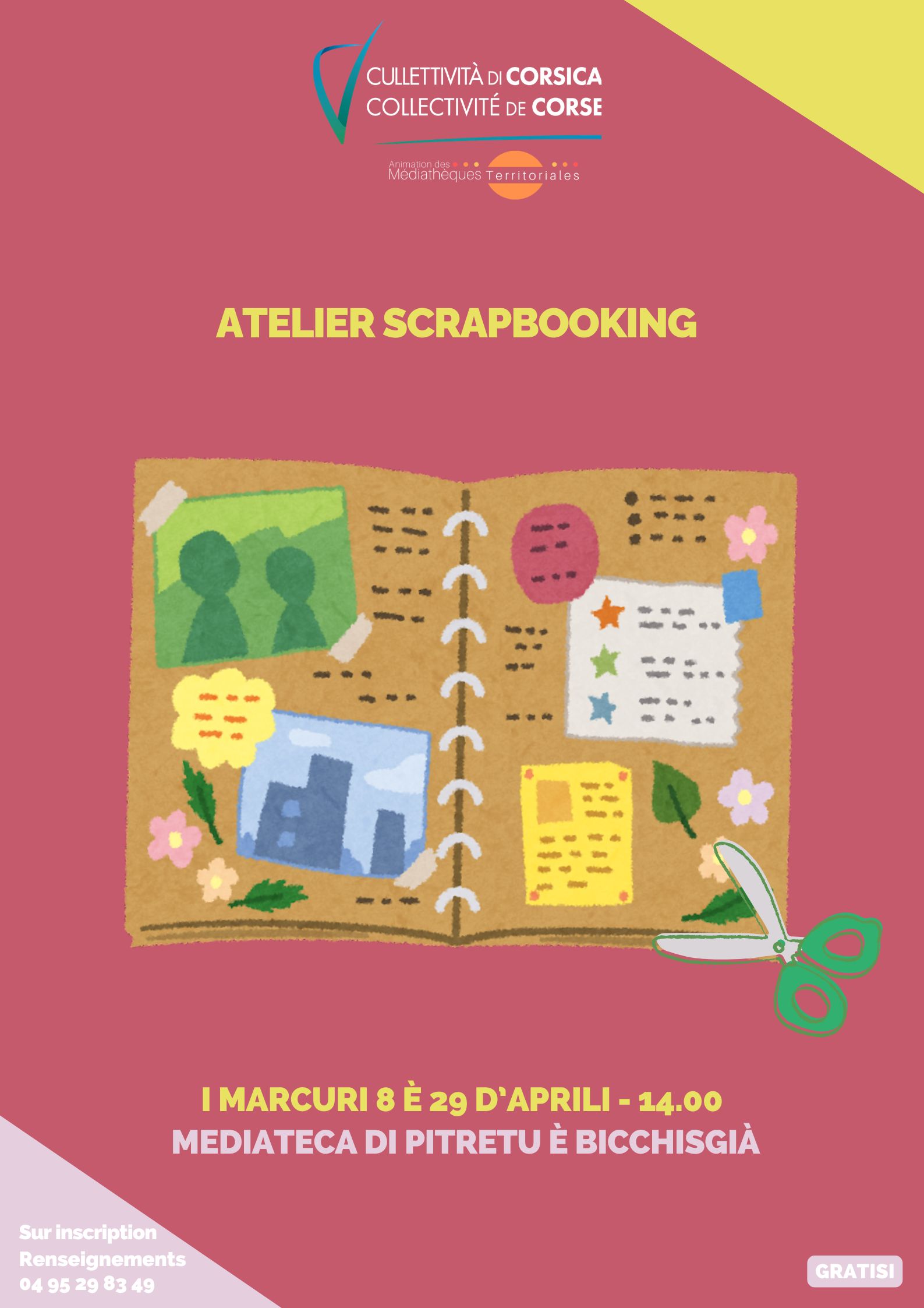 Atelier scrapbooking - Médiathèque - Pitretu è Bicchisgià