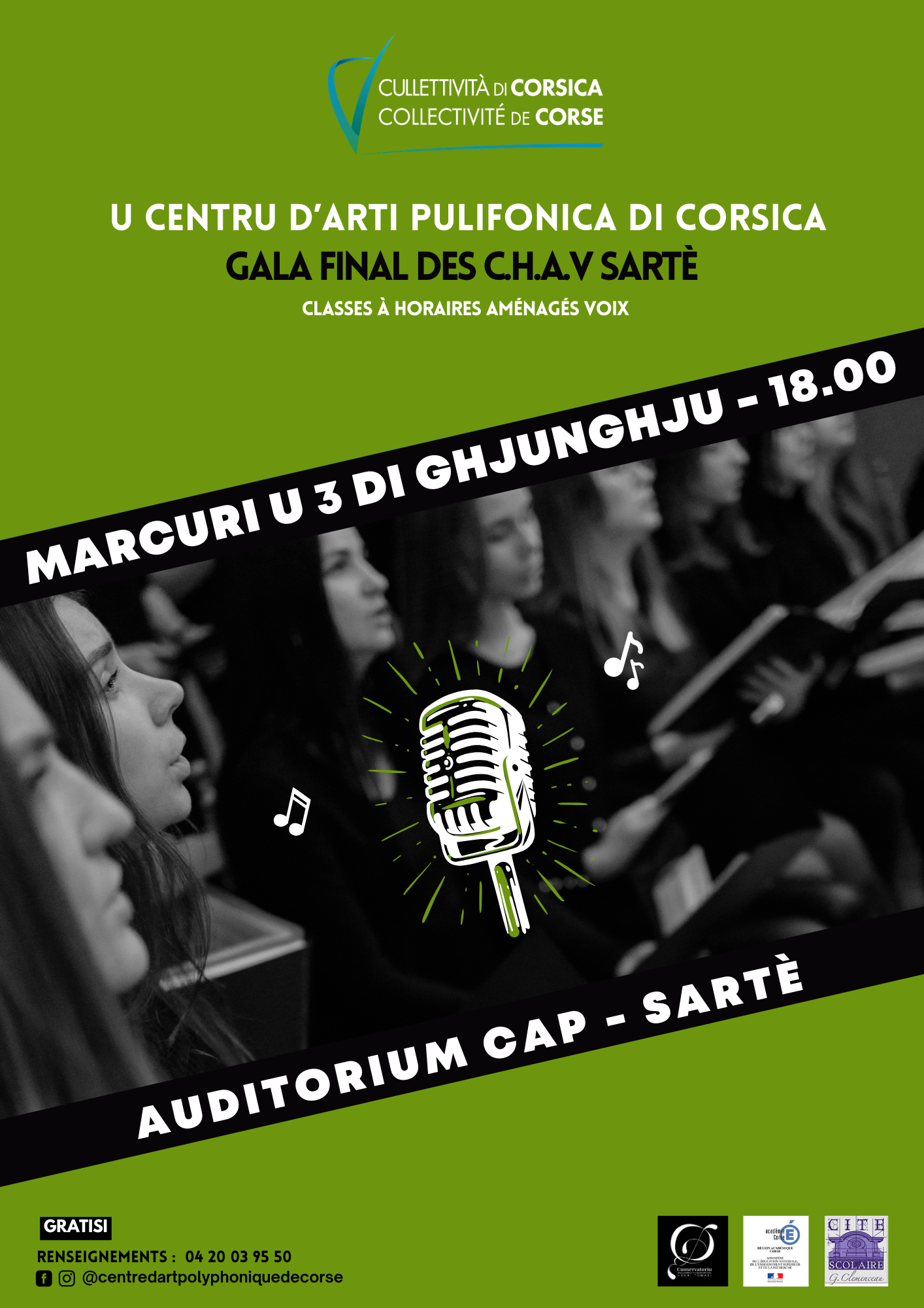 Gala final des C.H.A.V Sartè (Classes à Horaires Aménagés Voix) - Centru d'Arti Pulifonica di Corsica - Sartè