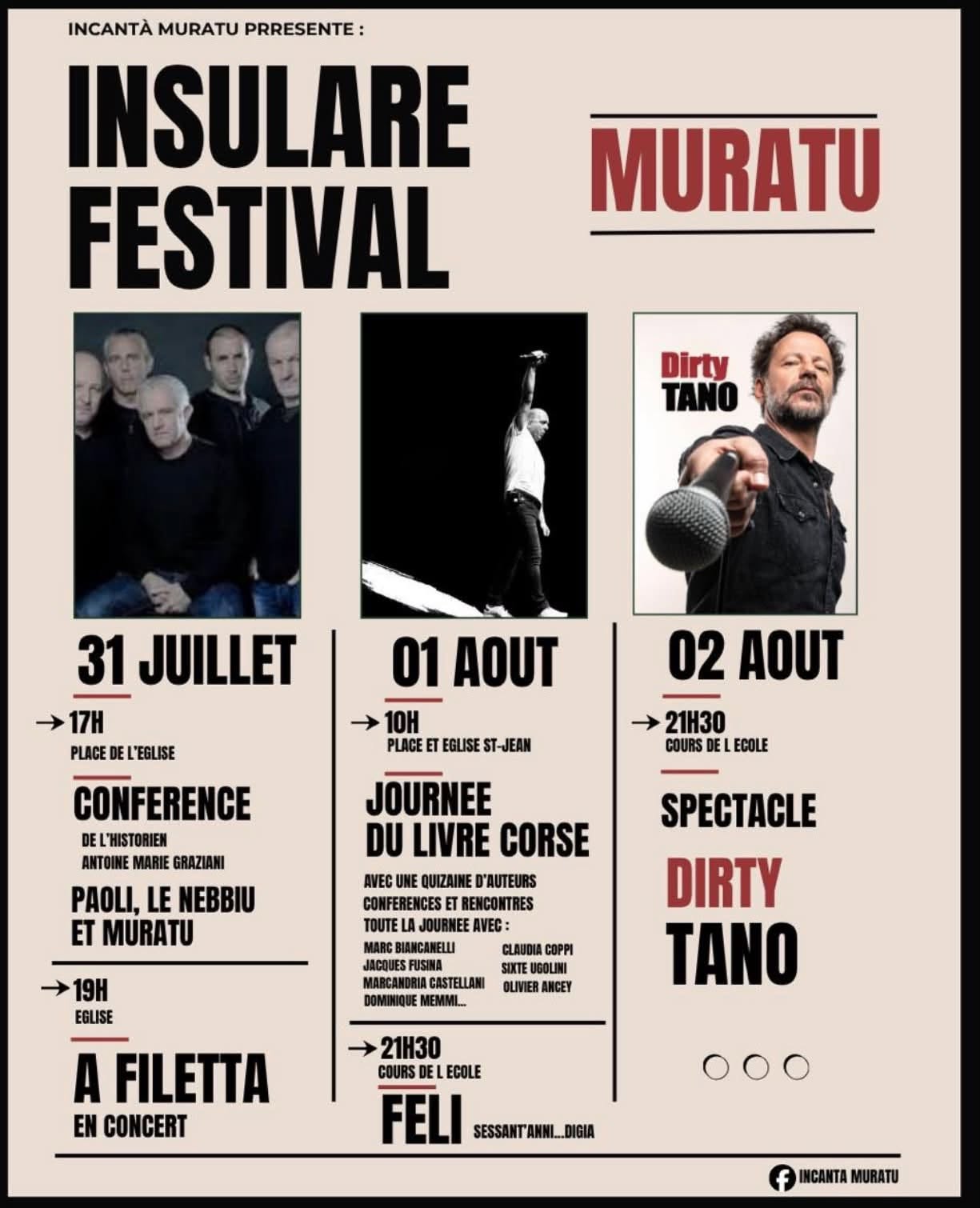 ​Insulare Festival d'Incantà Muratu / Concerts, spectacle, conférence et rencontres