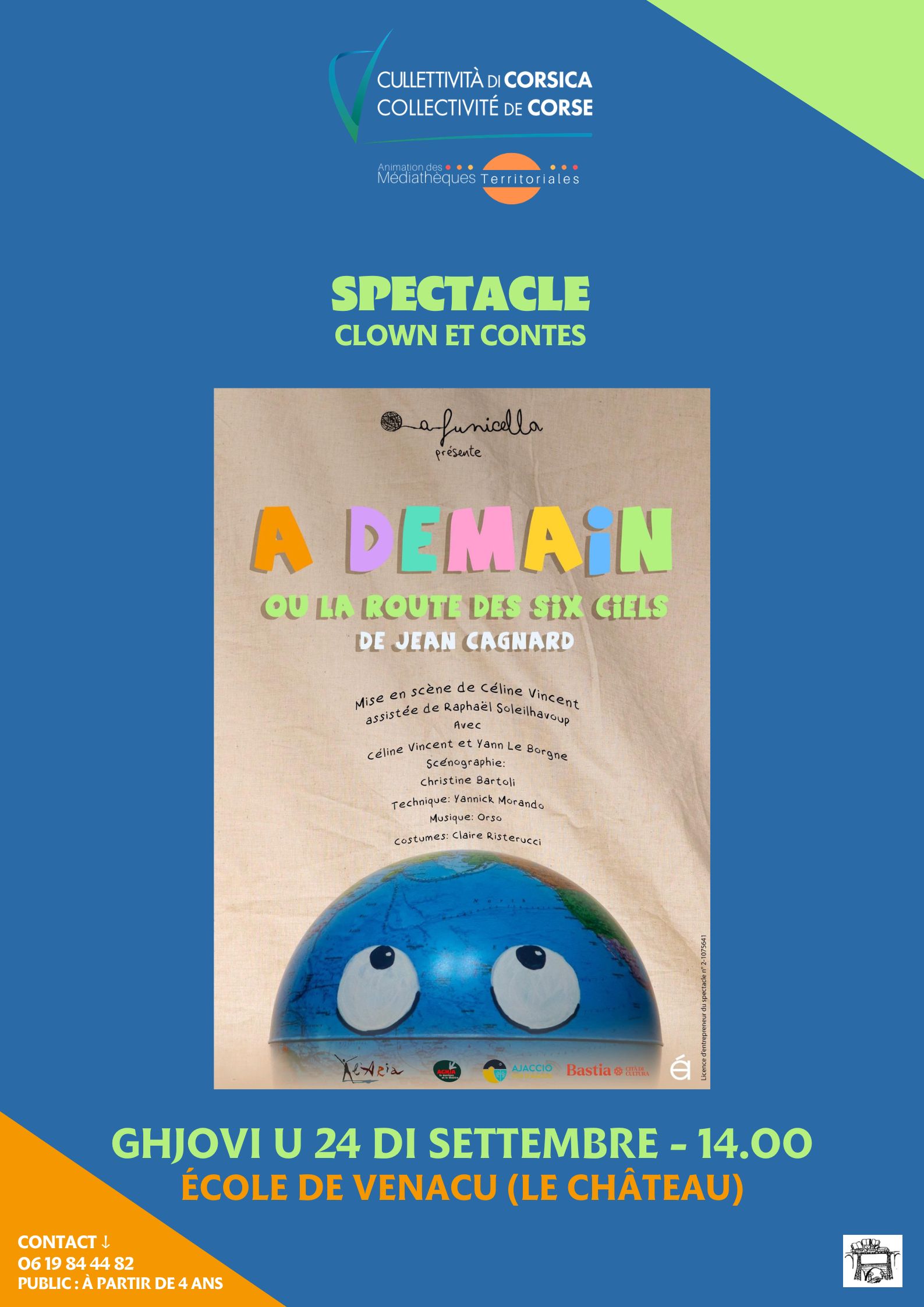 Spectacle (Clown et contes) : "À demain ou la route des six ciels" proposé par la compagnie A Funicella - École de Venacu (Le château)