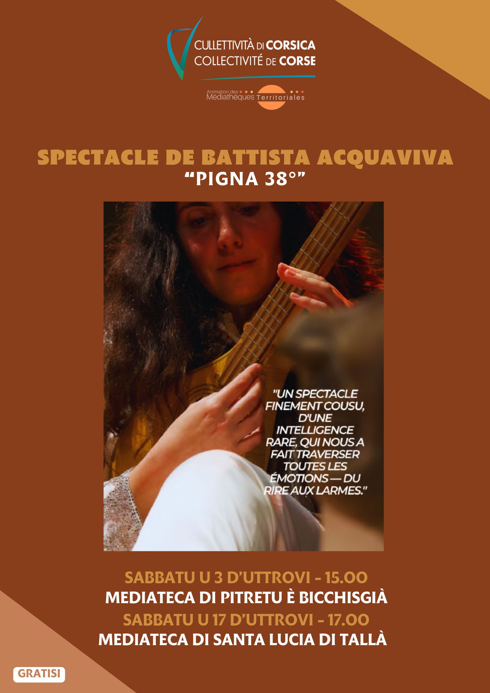 Spectacle de Battista Acquaviva : Pigna 38° - Pitretu è Bicchisgia / Santa Lucia di Tallà 
