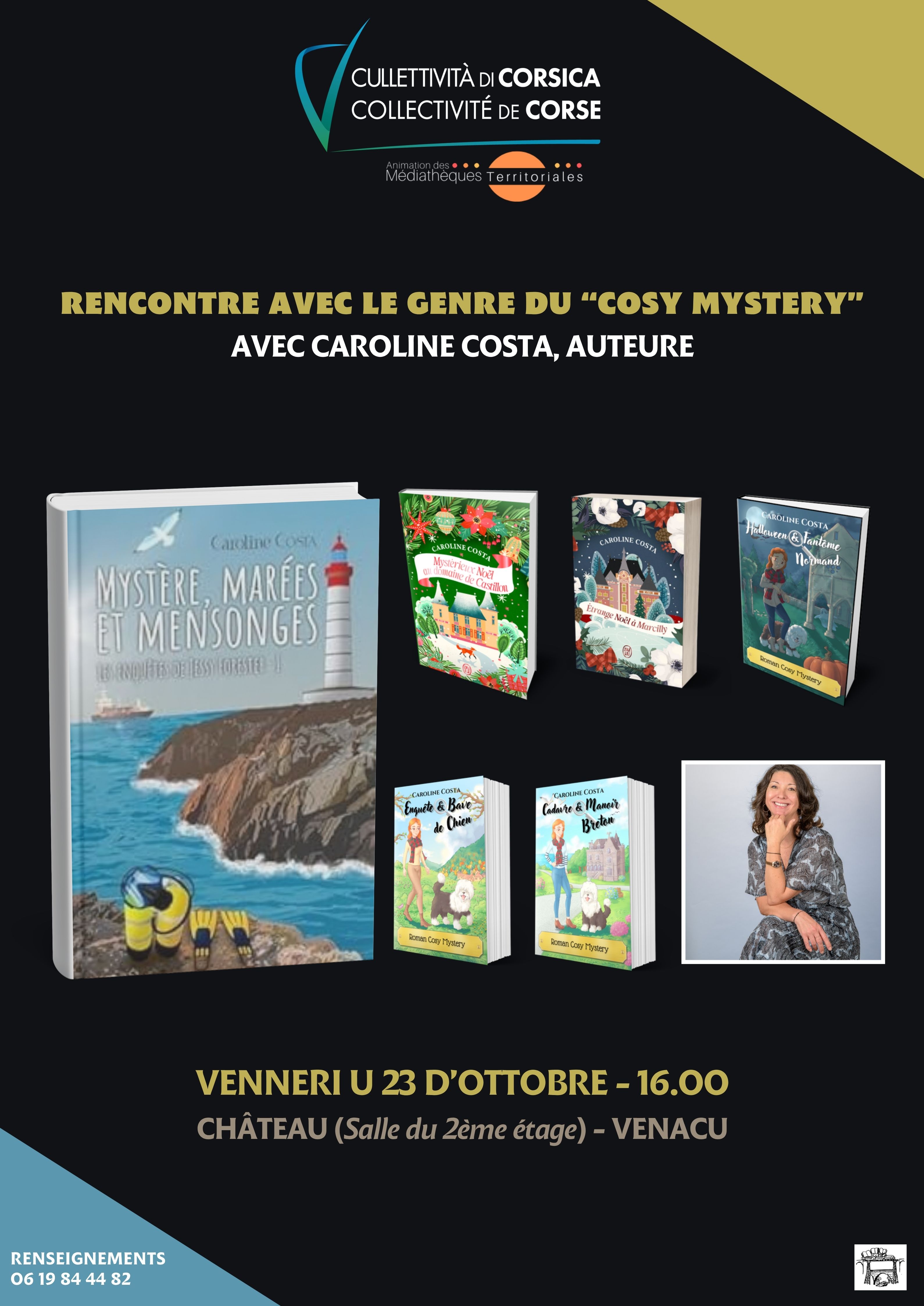 Rencontre avec le genre du « Cosy Mystery » avec Caroline Costa, auteure - Château (Salle du 2ème étage) - Venacu