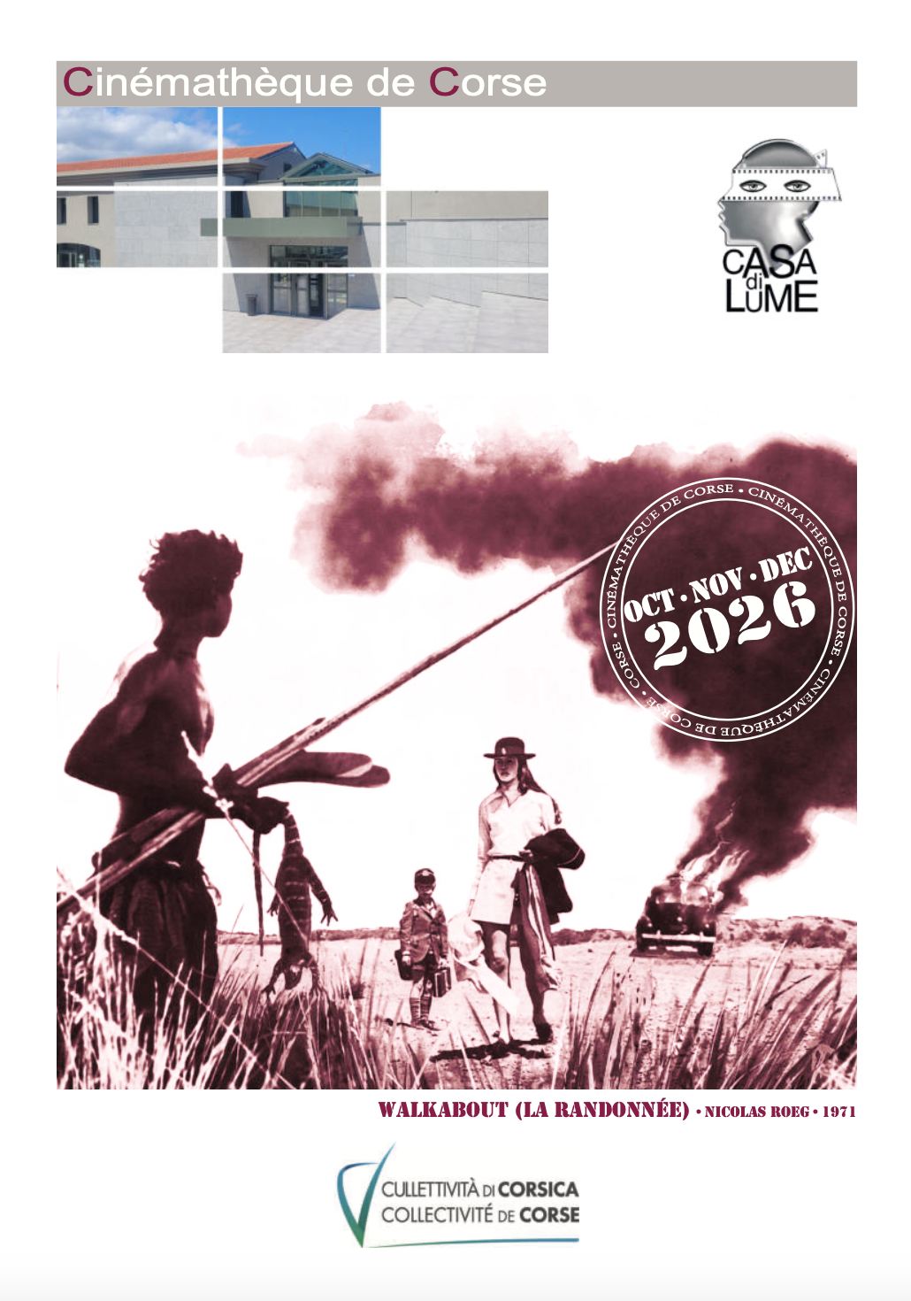 Programmation de la Cinémathèque de Corse - Casa di Lume d'Octobre à décembre