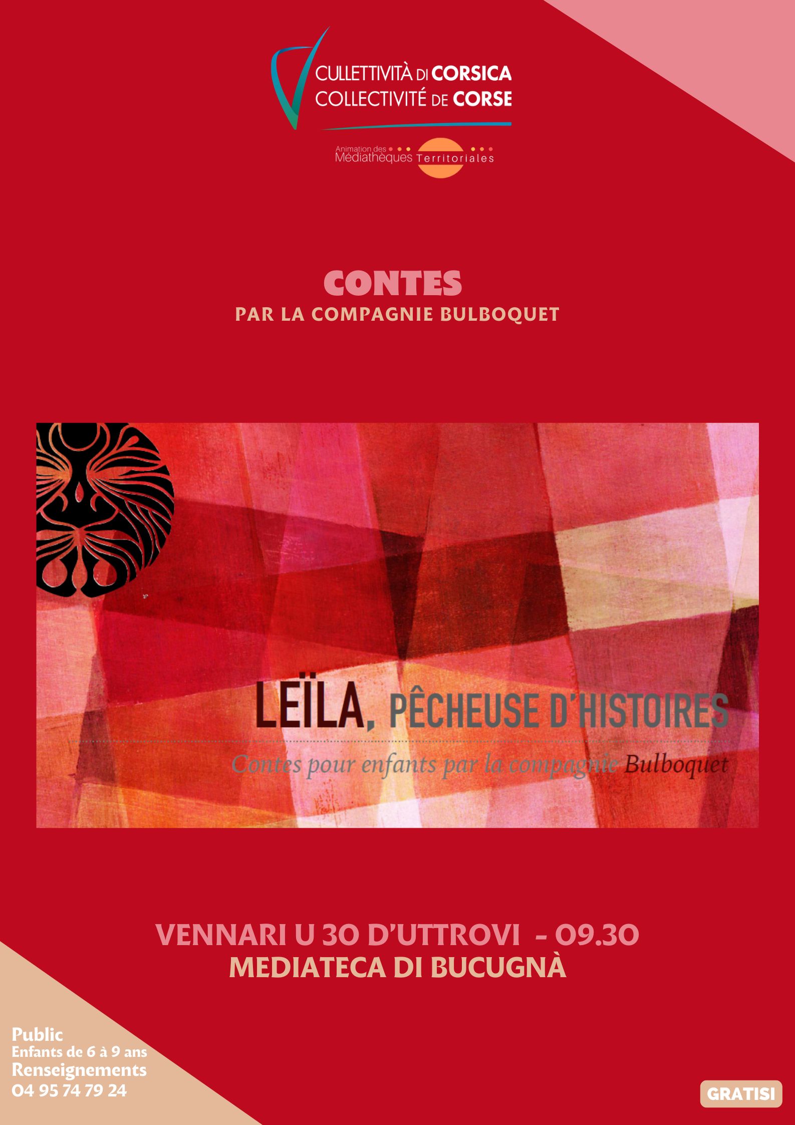 Contes pour enfants par la Compagnie Bulboquet : "Leïla, pêcheuse d’histoires" - Mediateca di Bucugnà