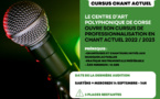 Candidatez pour intégrer le cursus de professionnalisation en chant actuel du Centre d'Art Polyphonique de Corse