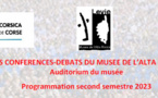 Les conférences du Musée de l'Alta Rocca : Programmation premier semestre 2023 