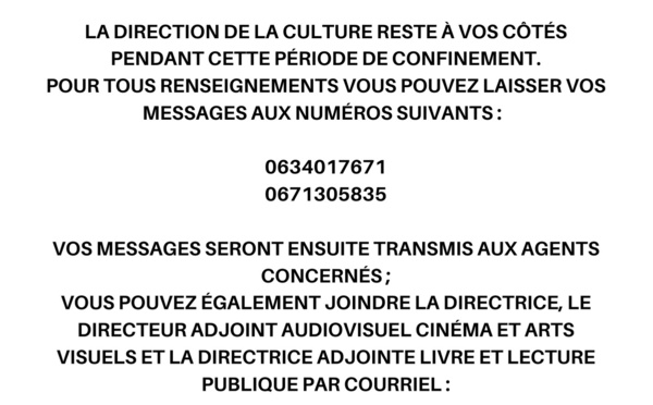 La Direction de la culture à vos côtés