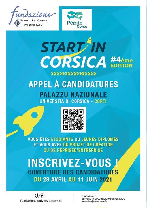 Appel à candidatures de la 4ème édition du concours Start in Corsica Appel à candidatures de la 4ème édition du concours Start in Corsica