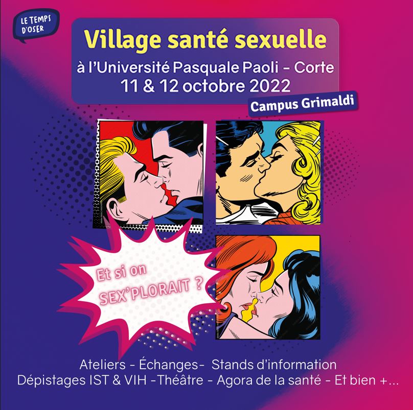 Le village santé sexuelle s’installe les 11 et 12 octobre 2022, à l’Université de Corse 