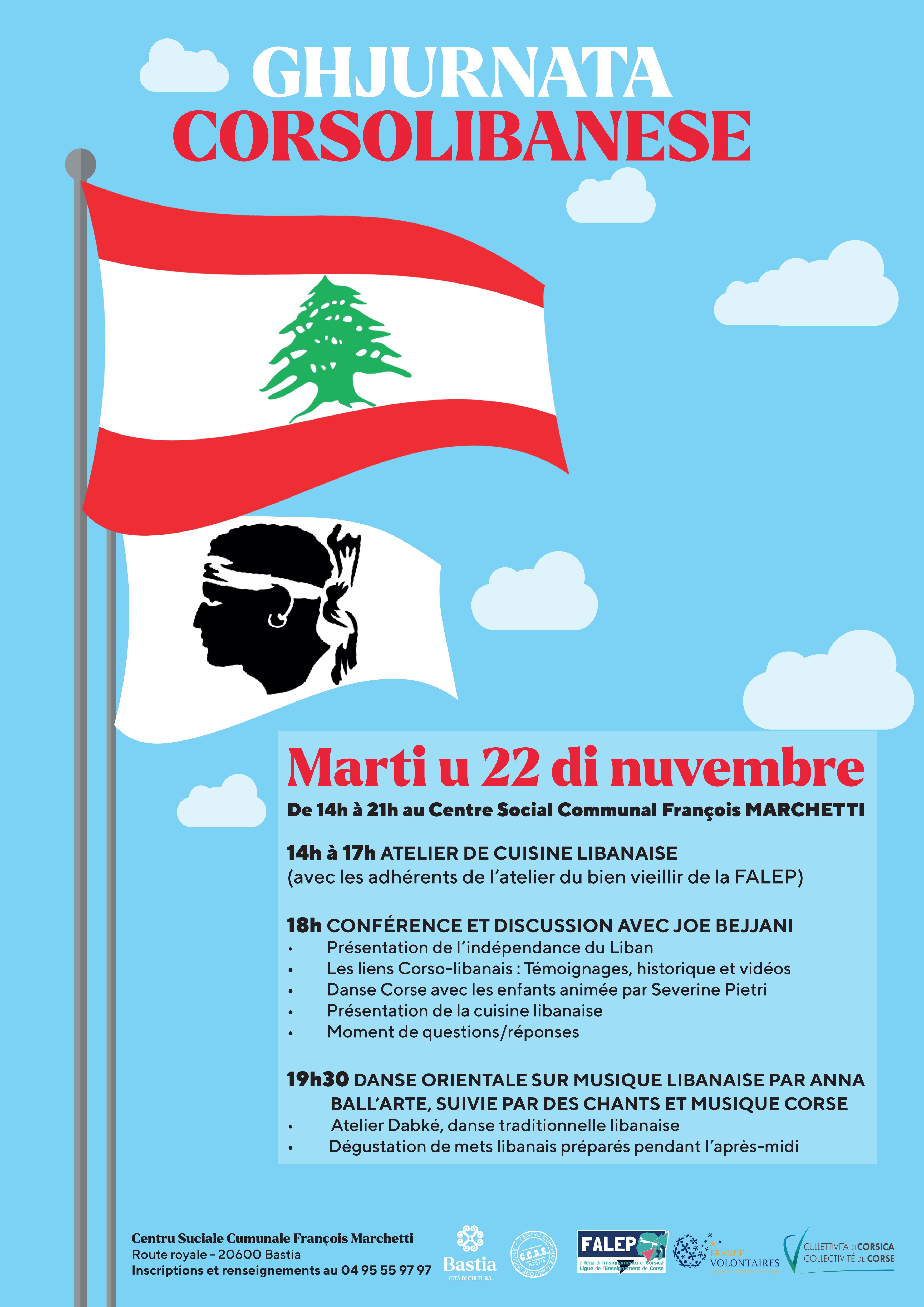 Ghjurnata CorsoLibanese :   22 novembre   Centre social communal François Marchetti Bastia 