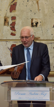 Rimessa di u premiu Andria Fazi Aiacciu, u 24 di nuvembre di u 2016 - discorsu di u Cunsiglieru Esecutivu in carica di a Lingua, Saveriu Luciani