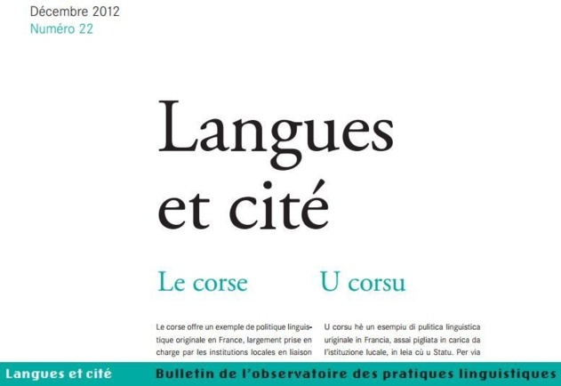 U numeru bislinguu di "langues et cité", nant'à a lingua corsa U numeru bislinguu di "langues et cité", nant'à a lingua corsa