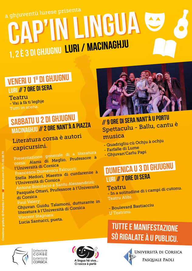 U prugramma è l'affissu di u primu festivale Cap'in Lingua in Luri è Macinaghju U prugramma è l'affissu di u primu festivale Cap'in Lingua in Luri è Macinaghju