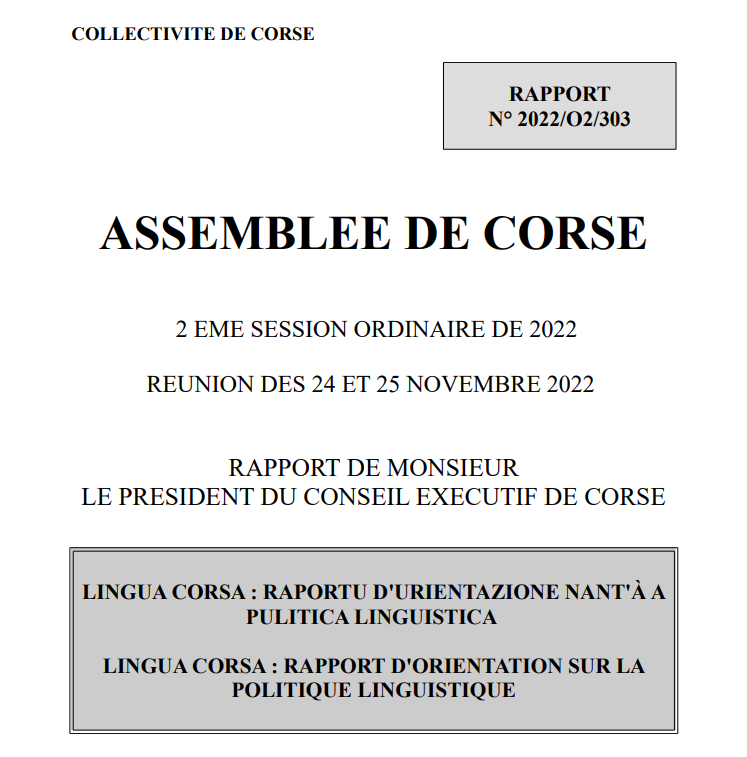INCHIESTA SOCIOLINGUISTICA NANT'À A LINGUA CORSA 2022
