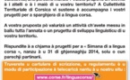 Chjama à prugetti per a Simana di a lingua corsa 2014