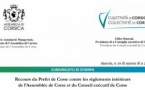 Ricorsu i u Prefettu di Corsica contr'i regulamenti interni di l'Assemblea di Corsica è di u Cunsigliu esecutivu di Corsica