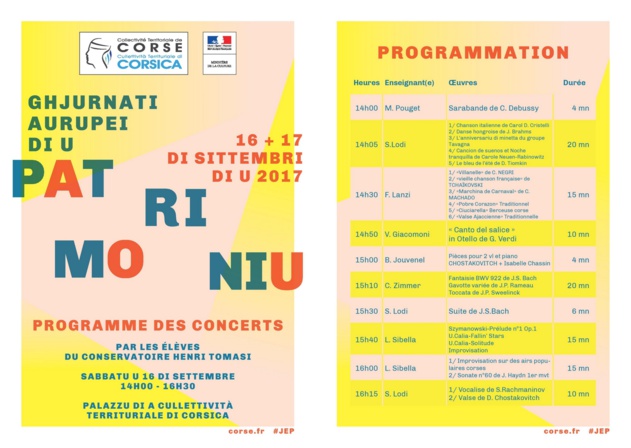 34è Journées européennes du Patrimoine : la Collectivité Territoriale de Corse ouvre ses portes au public 34è Journées européennes du Patrimoine : la Collectivité Territoriale de Corse ouvre ses portes au public