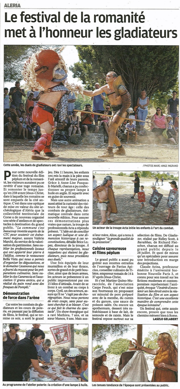 Beau succès pour<br/>le Festival du Péplum et de la Romanité Beau succès pour<br/>le Festival du Péplum et de la Romanité