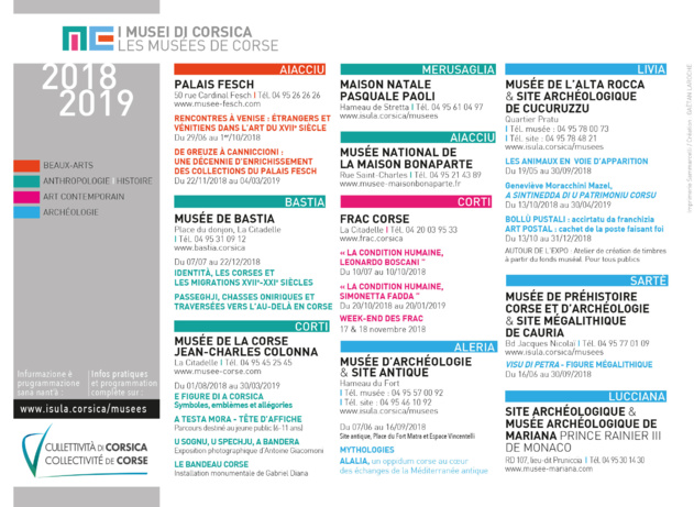 Les musées de Corse - programmation 2018-2019 Les musées de Corse - programmation 2018-2019