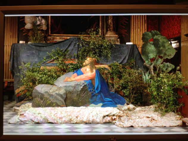 Sepolcru à silhouette découpée, dans l’oratoire Saint Roch de Bastia, milieu XXe siècle (vers 1958-1960), par le peintre Hector Filippi. cl. M-E Nigaglioni Sepolcru à silhouette découpée, dans l’oratoire Saint Roch de Bastia, milieu XXe siècle (vers 1958-1960), par le peintre Hector Filippi. cl. M-E Nigaglioni