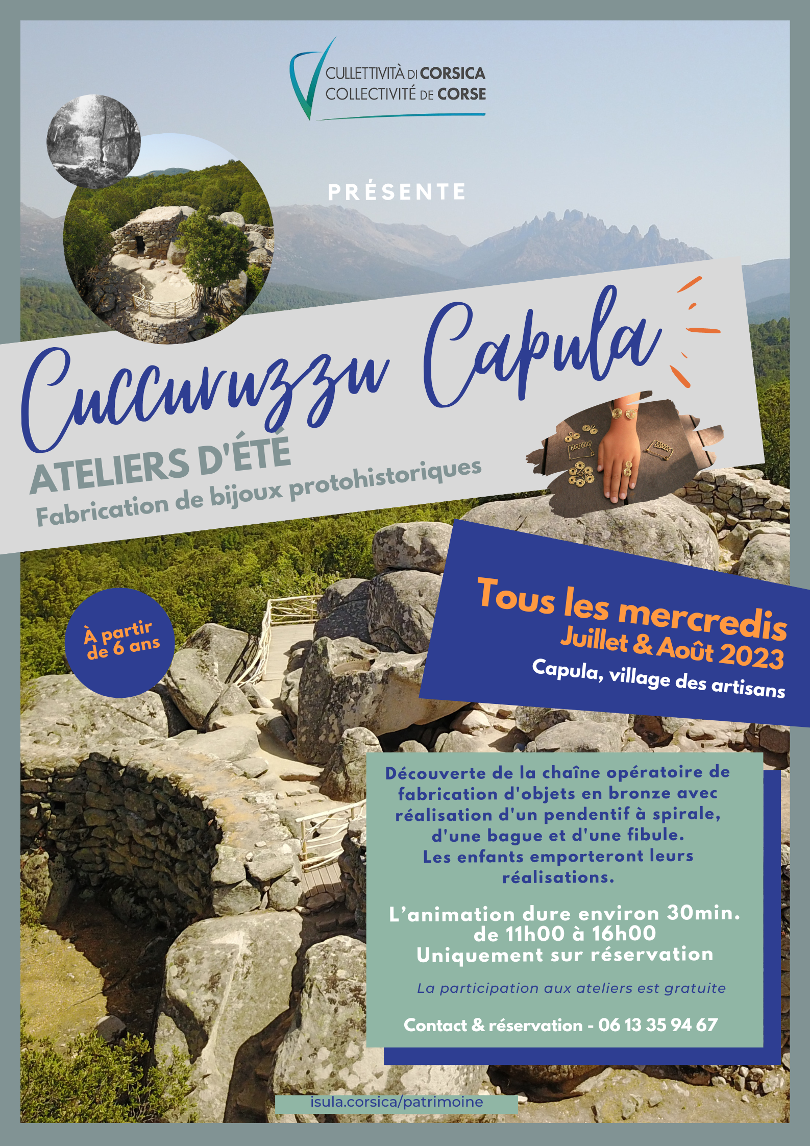 Les ateliers d'été sur les sites archéologiques de Cuccuruzzu-Capula | Saison 2023