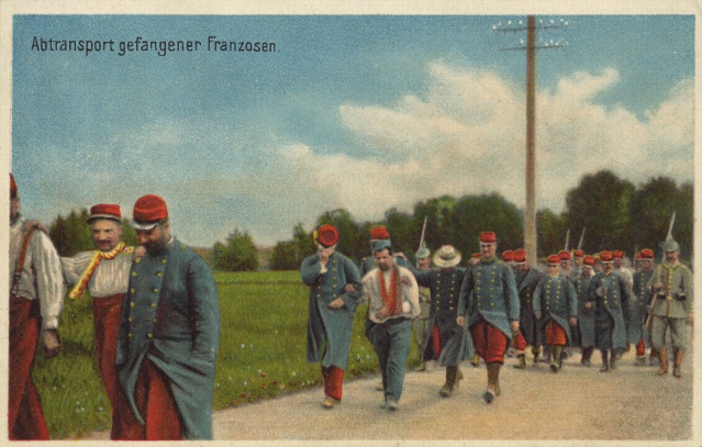 Carte postale colorisée, fin 1914
