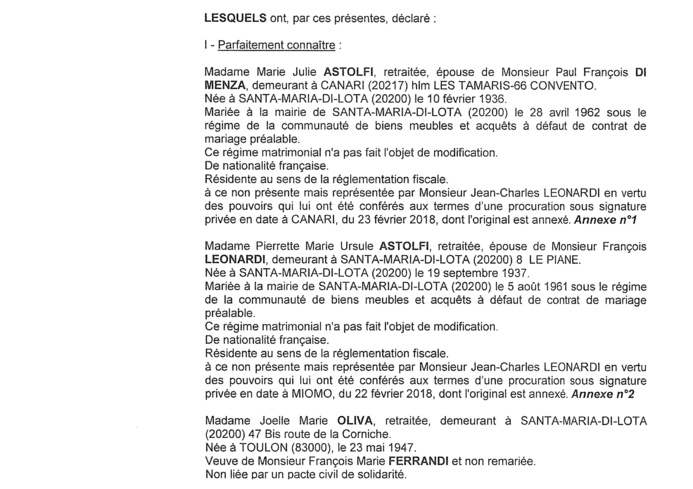 Avis de création de titre de propriété - commune de Santa Maria di Lota (Haute-Corse) Avis de création de titre de propriété - commune de Santa Maria di Lota (Haute-Corse)