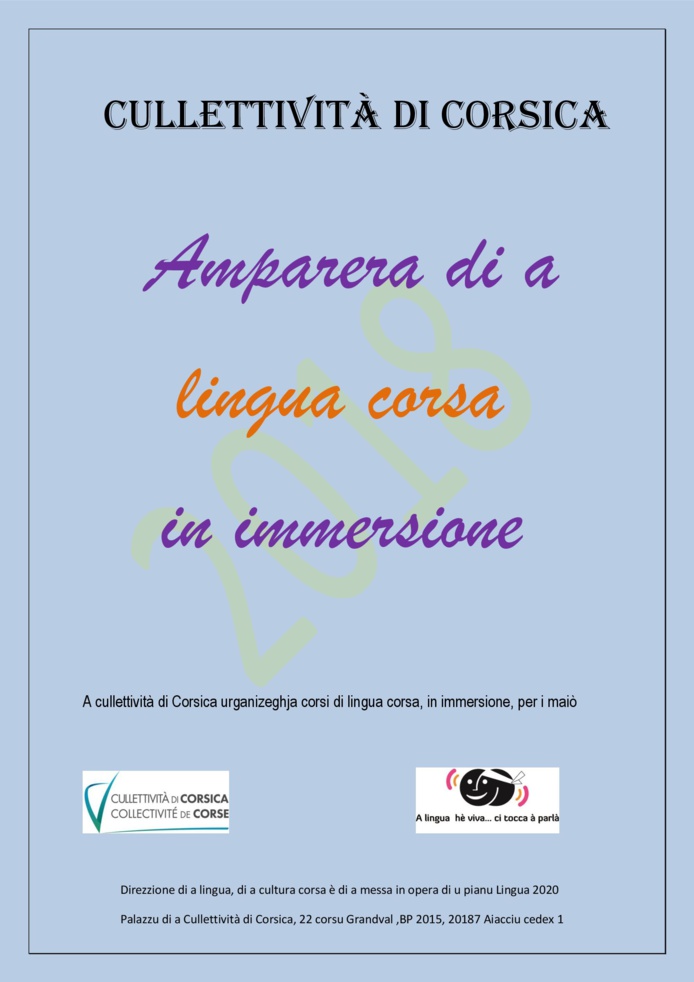 A Cullettività di Corsica hà lanciatu un mercatu per a furmazione in immersione in lingua corsa di i maiò A Cullettività di Corsica hà lanciatu un mercatu per a furmazione in immersione in lingua corsa di i maiò