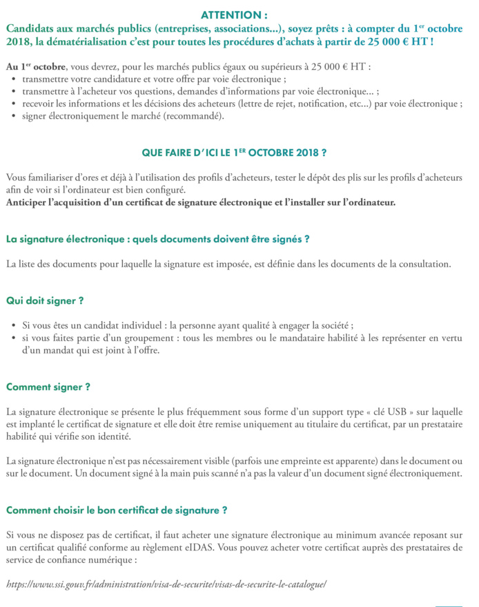2018 : la dématérialisation de la commande publique pour les entreprises