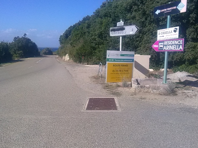 RD 80 ‐ section Olmeta di Capicorsu ‐ Ferringule : reprise des travaux et fermeture de la route de 22h à 7h sauf le week-end à partir du 1er octobre 2018