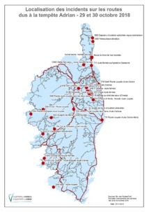 Tempête Adrian du 30 octobre 2018 : point sur les interventions de la Collectivité de Corse