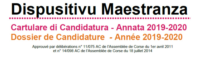 Dispusitivu Maestranza - cartulare di candidatura - annata 2019-2020