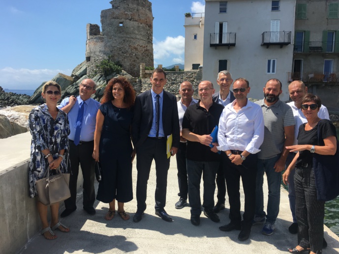 Visite des travaux de remise en état du port de pêche d’Erbalonga Visite des travaux de remise en état du port de pêche d’Erbalonga