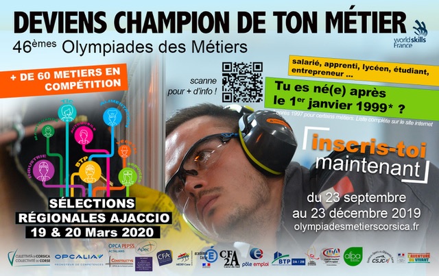 Sélections régionales des Olympiades des Métiers. Les inscriptions sont ouvertes ! Sélections régionales des Olympiades des Métiers. Les inscriptions sont ouvertes !