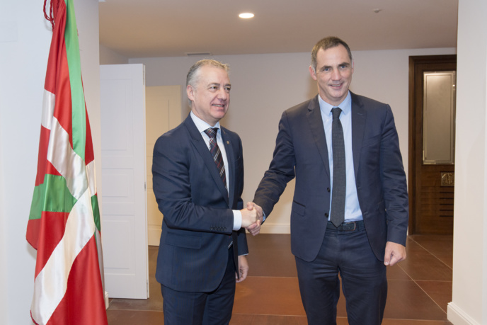 Cuuperazione Corsica – Paese bascu - Rencontre entre le Chef du Gouvernement basque, Iñigo Urkullu et le Président du Conseil exécutif de Corse