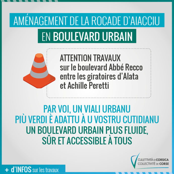 ​Travaux de requalification Rocade Aiacciu : déviation giratoire Achille Peretti