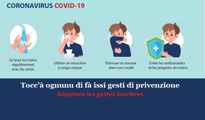 A Cullettività di Corsica mette in opara mezi adatti da fà fronte à u Coronavirus in Corsica A Cullettività di Corsica mette in opara mezi adatti da fà fronte à u Coronavirus in Corsica