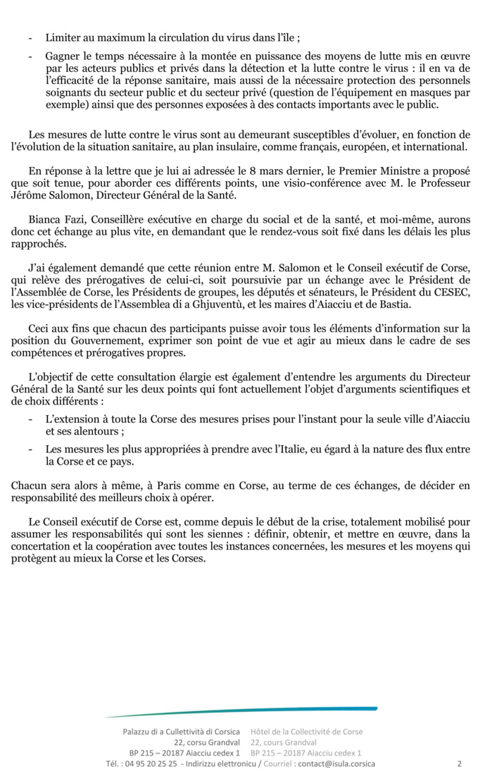 Scontru trà u Cunsigliu esecutivu di Corsica è u Prufessore Jérôme Salomon, Direttore Generale di a Salute - Rencontre entre le Conseil exécutif de Corse et le Professeur Jérôme Salomon, Directeur Général de la Santé