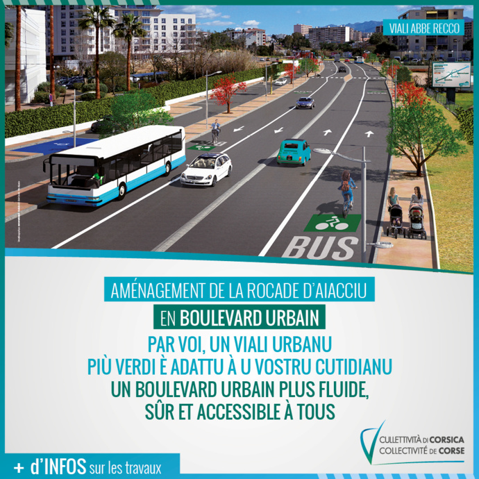 Info Routes CdC - Travaux de requalification de la rocade d'Aiacciu : travaux nocturnes boulevard Costa Info Routes CdC - Travaux de requalification de la rocade d'Aiacciu : travaux nocturnes boulevard Costa